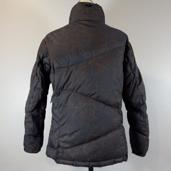 Columbia Womens Titanium 550 Jacket Black Brown Paisley 2 Way Zip Ski Coat Sz M - Picture 2 of 16